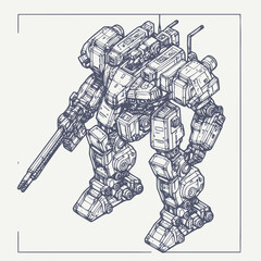 illustration of mecha