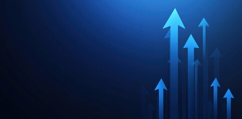 Abstract Blue Arrows Representing Growth and Progress