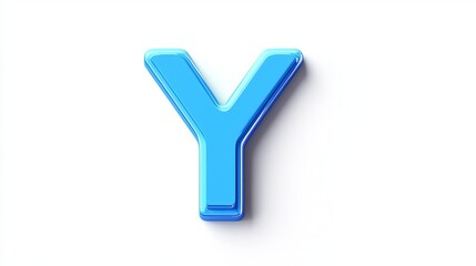 White background with a 3D letter "Y", blue, cartoonish..