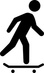 Skateboard icon, Silhouette vector design template elements of a skater, skate emblem or Skateboarding graphic design, isolated on transparent background, used for mobile app, web site and ui.