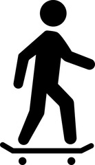 Skateboard icon, Silhouette vector design template elements of a skater, skate emblem or Skateboarding graphic design, isolated on transparent background, used for mobile app, web site and ui.