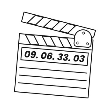 recommend clip art: Clapperboard outline vector illustration in trendy design style. Editable graphic resources for many purposes.