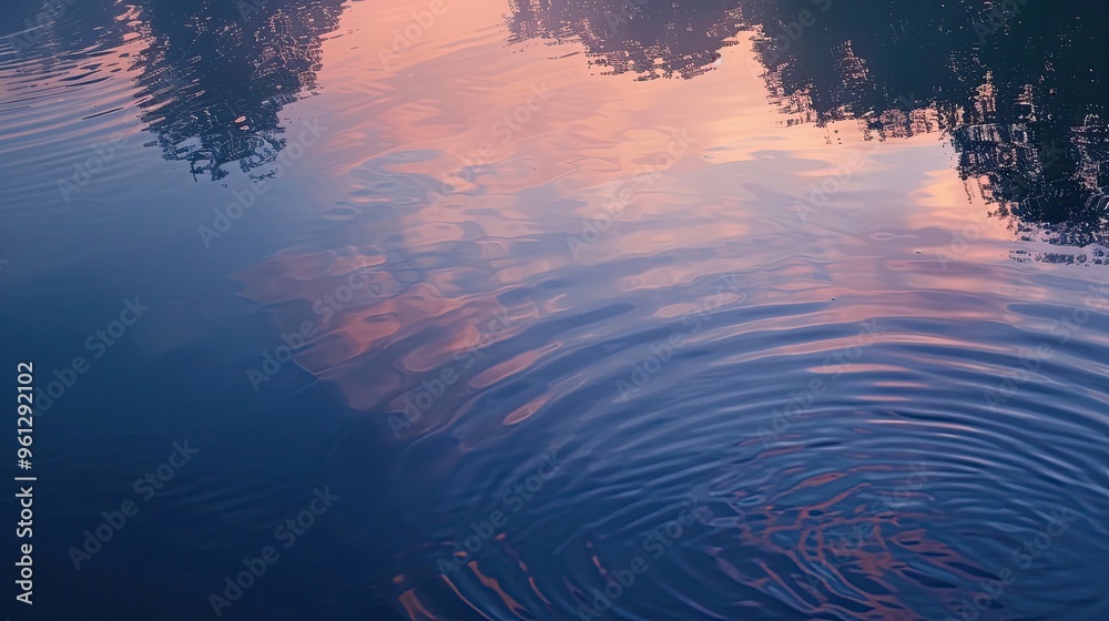 Canvas Prints backdrop featuring a calm river at dusk gentle ripples warm twilight hues and light reflections