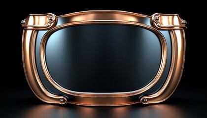 Ornate Copper Frame with Black Background