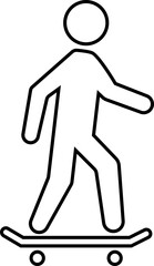 Skateboard icon, Silhouette vector design template elements of a skater, skate emblem or Skateboarding graphic design, isolated on transparent background, used for mobile app, web site and ui.