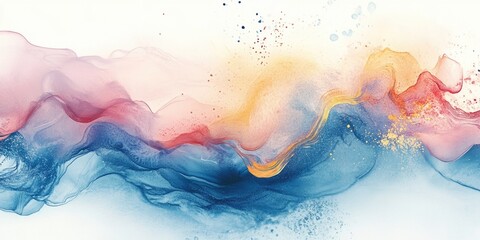 Fototapeta premium Evocative Fluidity: A Vibrant Journey Through Abstract Waves of Color
