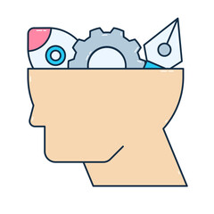 Business creativity management brainstorming symbol icon