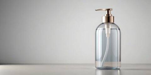 A clear glass bottle shapes a sturdy transparent form, housing a nourishing body wash that's infused with a