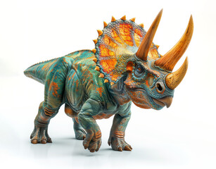 Triceratops isolated on a white background.