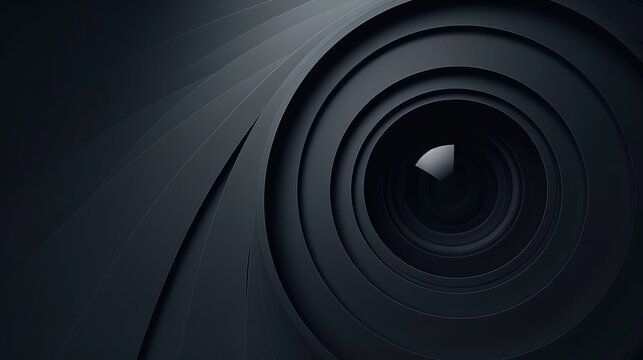 Fototapeta A minimalist image of a camera lens dark background