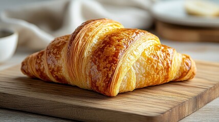 An abstract representation of a croissant, focusing on shapes and colors in a unique, non-realistic way.