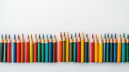 Colorful Pencils on White Background