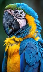 Obraz premium Close-up of a vibrant Blue and Gold Macaw