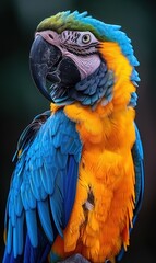 Fototapeta premium Close-up of a Blue and Gold Macaw