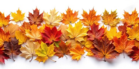 Fototapeta premium Autumn maple leaves in various shades of orange, yellow, red, and brown
