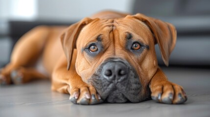 Obraz premium A Close-Up of a Brown Dog's Face