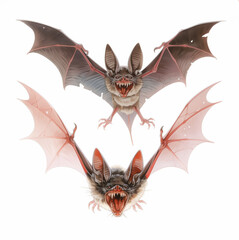 Vampire bats isolated on a white background