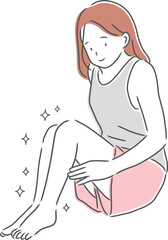 足がきれいな女性のイラスト素材