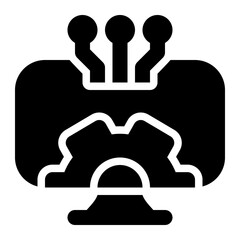 operating system, computer, program, application, software, engineering solid or glyph icon