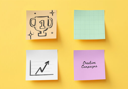 Stationery Sticky Notes Mockup With Generative AI