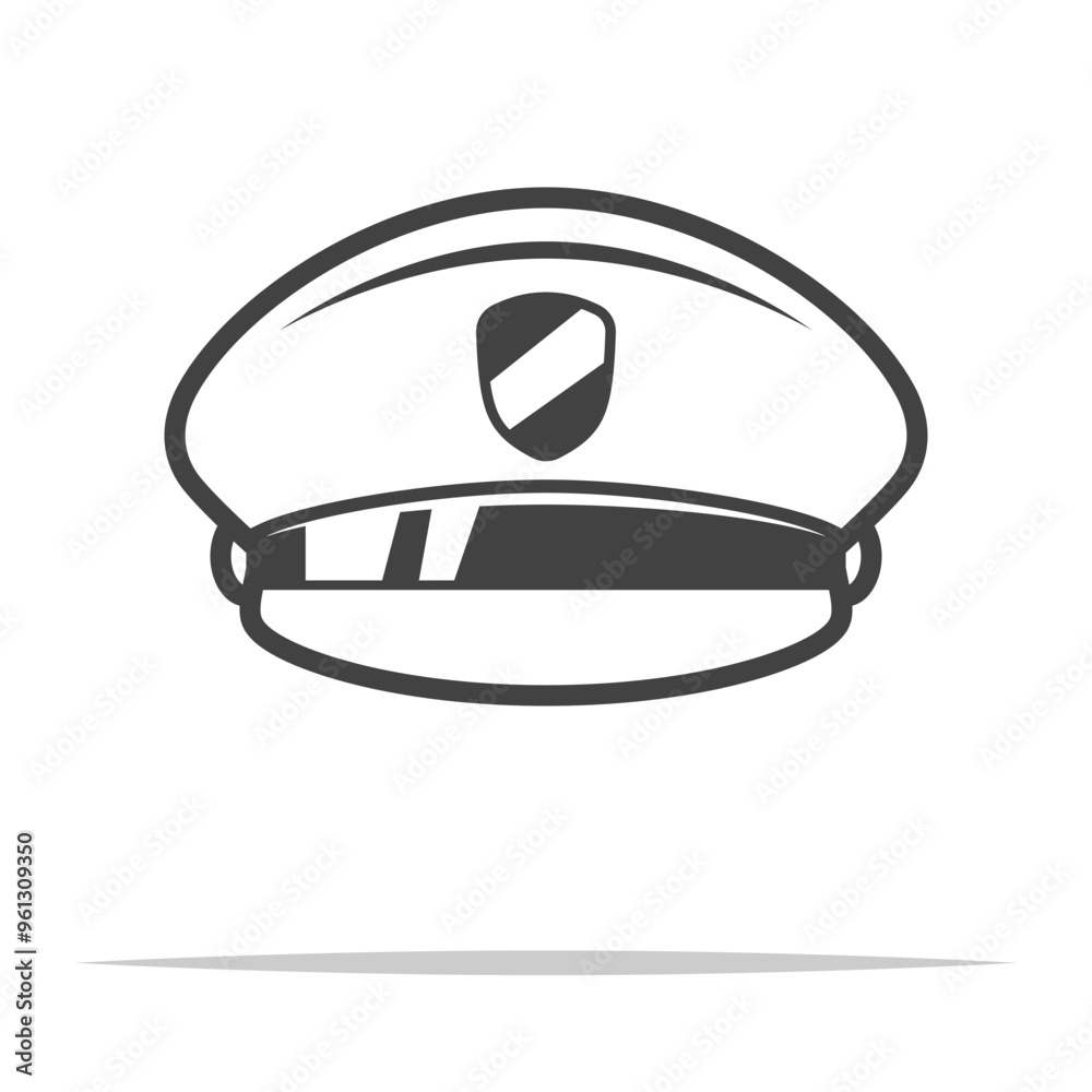 Sticker Military cap icon transparent vector isolated