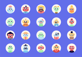 Avatar Head Character IIllustration Element Set 