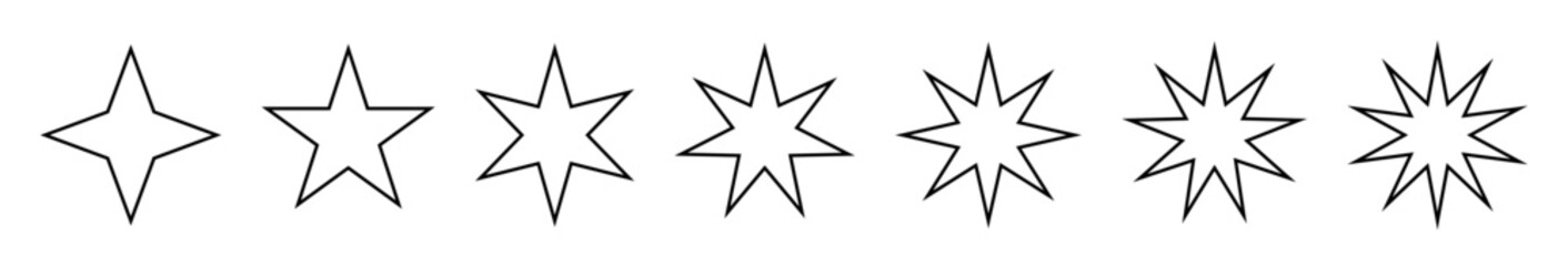 star outline icon set. vector illustration