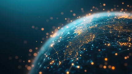 Exploring the Digital Web: The Interconnected Globe Depicted Through Technological Advances