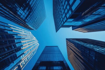 Modern Skyscrapers Looking Up