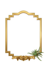 Gold vintage frames and Floral ornamenton transparent Background ..