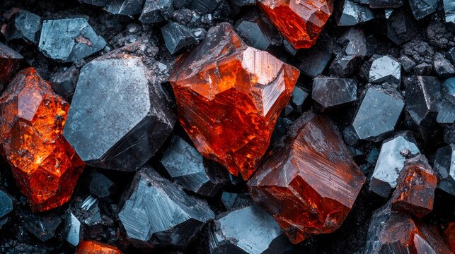 Crystal Symmetry in Iron Ore Minerals, Explore the symmetrical crystal structures found in iron ore minerals like hematite and magnetite, and how this symmetry affects their physical properties