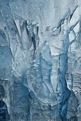 Shattered and broken ice shards on a flat screen, blue and wet abstract realistic beautiful design