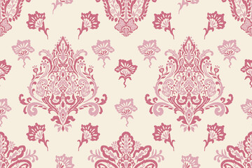 Motifs African paisley boho Floral Ikat seamless pattern embroidery border. Ethnic ikat saree sarong  flower design for Ikat pattern and Ethnic Pattern.Border indian floral Aztec embroidery patterns.