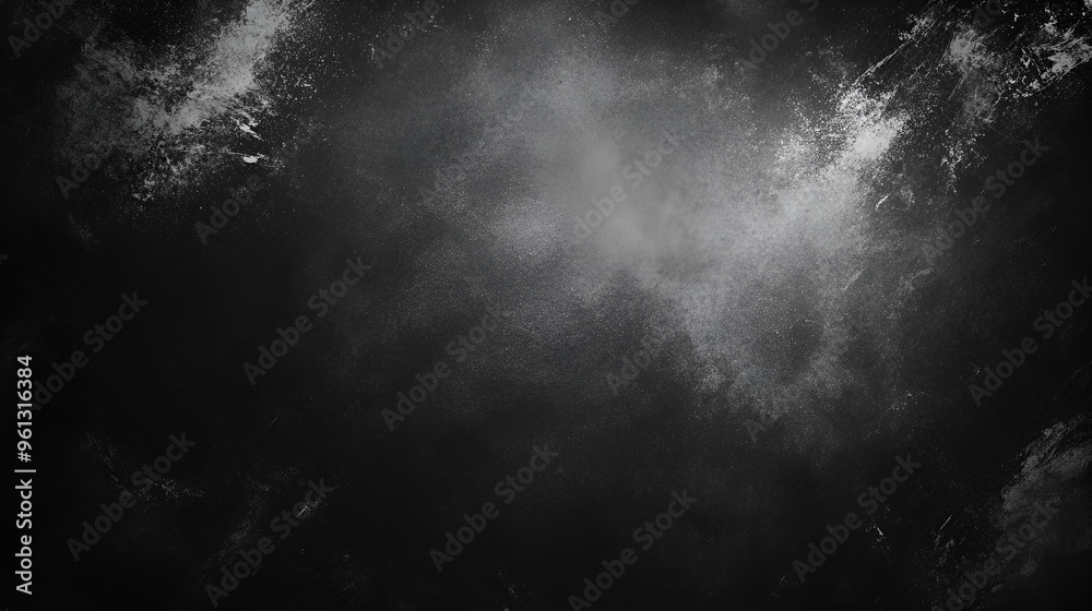 Wall mural Dust and scratches design  Aged photo editor layer  Black grunge abstract background  Copy space