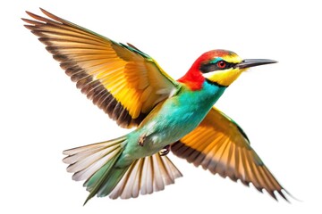 Fototapeta premium Bee Eater bird in flight isolated with blurred background