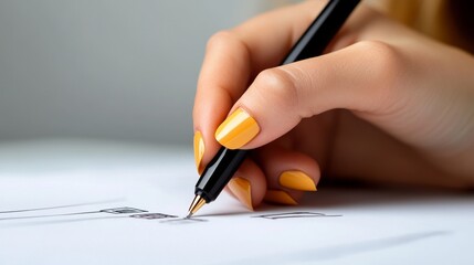 Businesswoman Writing in Financial Planner with Income and Expense Categories