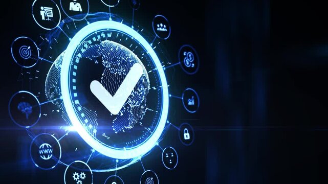 Standard quality control. Certification. Business, technology, internet and networking concept.