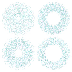 Set of vector guilloche rosettes