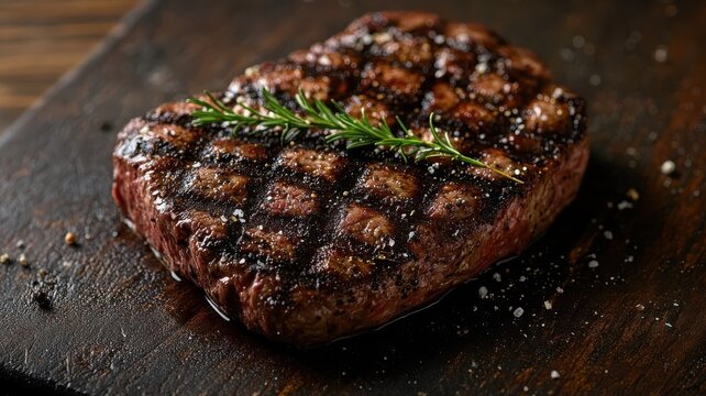 A playful steak design with a textured pattern, adding depth and whimsy.