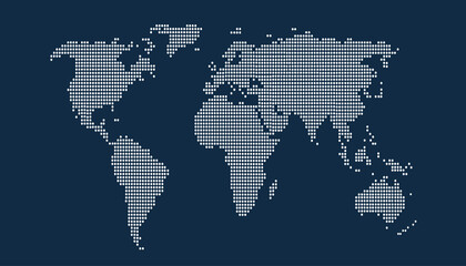 Dotted color world map vector.