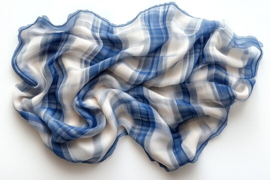 Isolated Blue & White Checkered Euphony with Minimalist White Backdrop