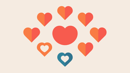 Glowing Heart Core Value Icon Vector: Integrity, Trust, Passion, and Commitment