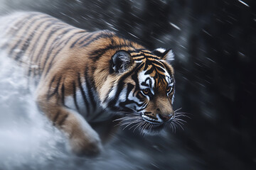 Naklejka premium Adorable animal imagery enhanced with a motion blur effect, adding a dynamic sense of movement and fluidity while emphasizing the playful and lively nature of the animals.