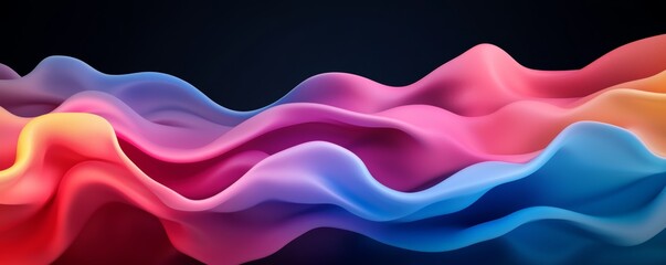 Obraz premium Dynamic neon-colored waveform, sleek and modern abstract design, 3D illustration