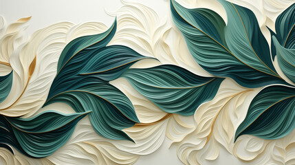 astarte.ai: Ivory Florals on Emerald Green Canvas
