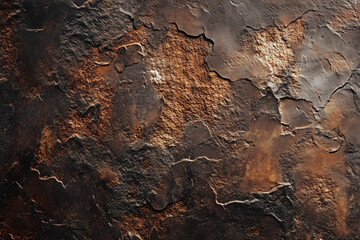 Fototapeta premium Close-up of Dark Rusted Metal Surface with Corrosion and Textured Erosion