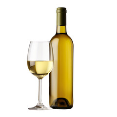 Fototapeta premium bottle of white wine isolated on transparent and white background