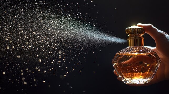 Perfume Bottle Spraying in the Dark