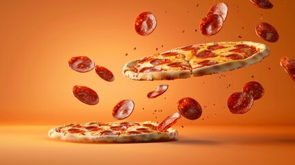 Vibrant summer pizza promotion  eye catching pepperoni design mockup for discounts and offers