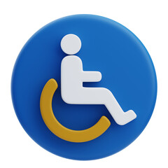 3D Accessible Or Disabled Badge Illustration